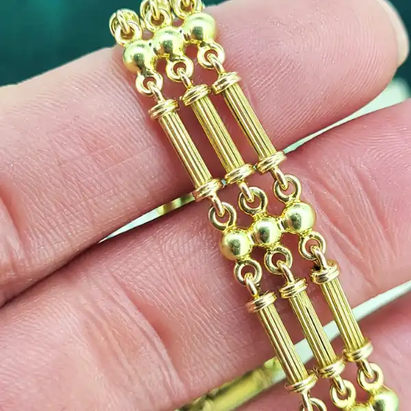 Edwardian Antique 15ct Gold Gate Bracelet-15ct-edwardian-bracelet-ball-and-column-style.webp