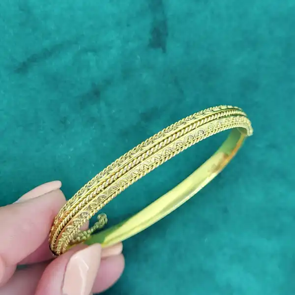 Date 1902! Antique 15ct Gold Bangle-15ct-gold-antique-filagree-bangle.webp