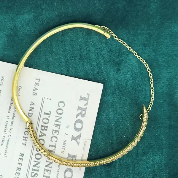 Date 1902! Antique 15ct Gold Bangle-15ct-gold-antique-filagree-bangle.webp