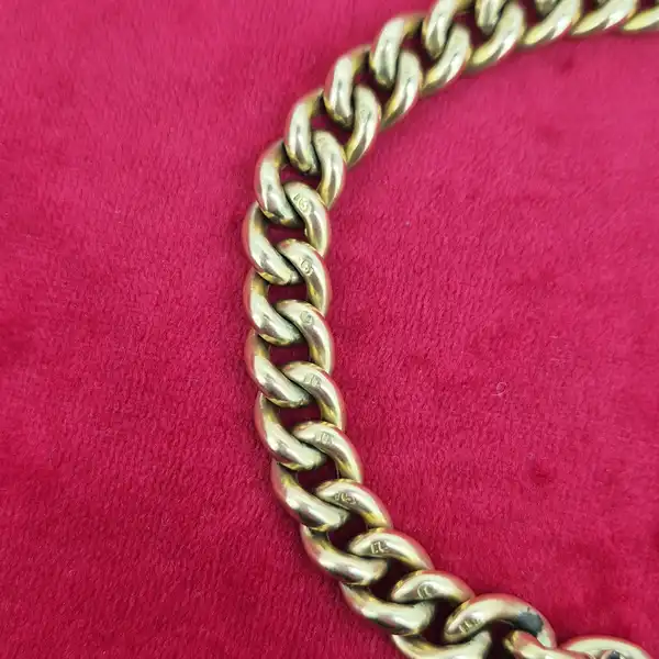 Gorgeous Antique 15ct Charm Bracelet-15ct-yellow-gold-antique-charm-bracelet-heart-padlock.webp