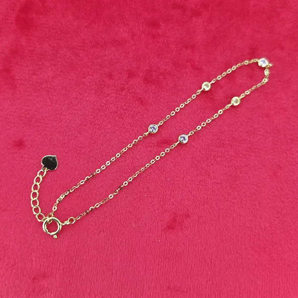 18ct Gold Diamond & Pink Sapphire Bracelet- Side View 
