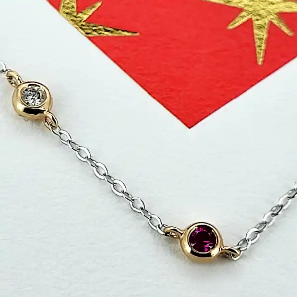 18ct Gold Ruby & Diamond Trace Bracelet-18ct-ruby-dia-trace-blet.webp