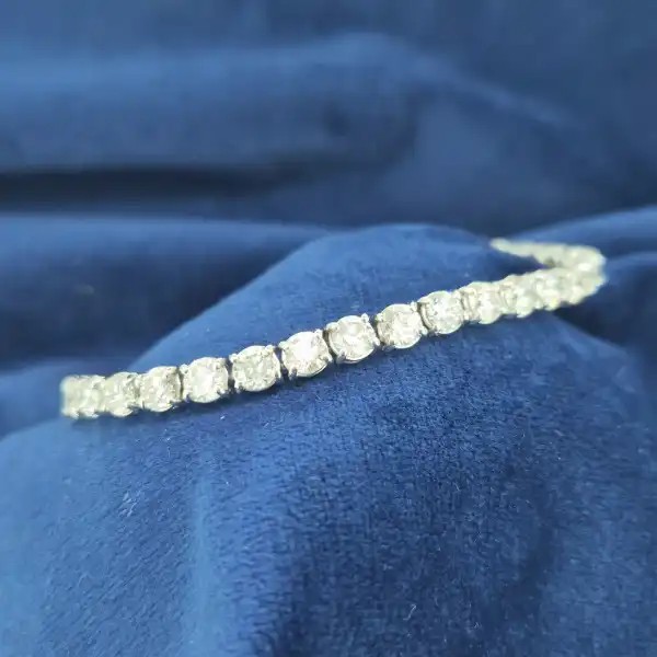 Diamond Tennis Bracelet - 10ct Diamond Content-18ct-white-gold-tennis-bracelet-weighing-10cts.webp