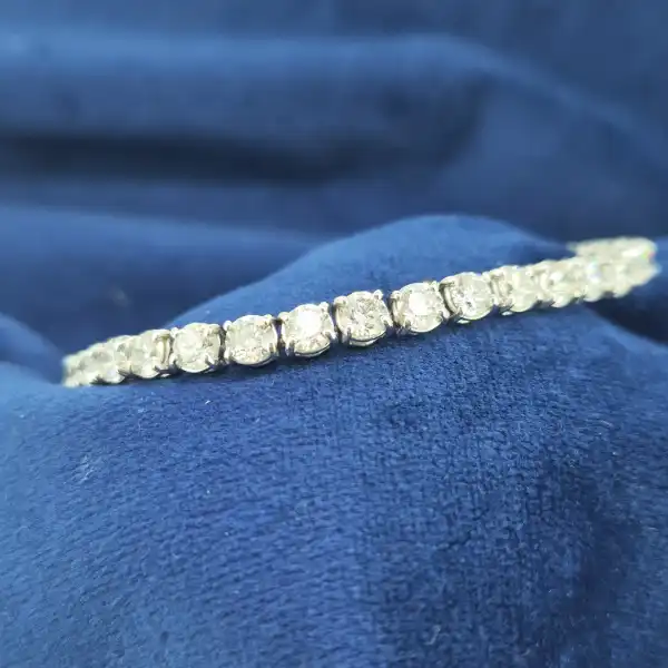 Diamond Tennis Bracelet - 10ct Diamond Content-18ct-white-gold-tennis-bracelet-weighing-10cts.webp