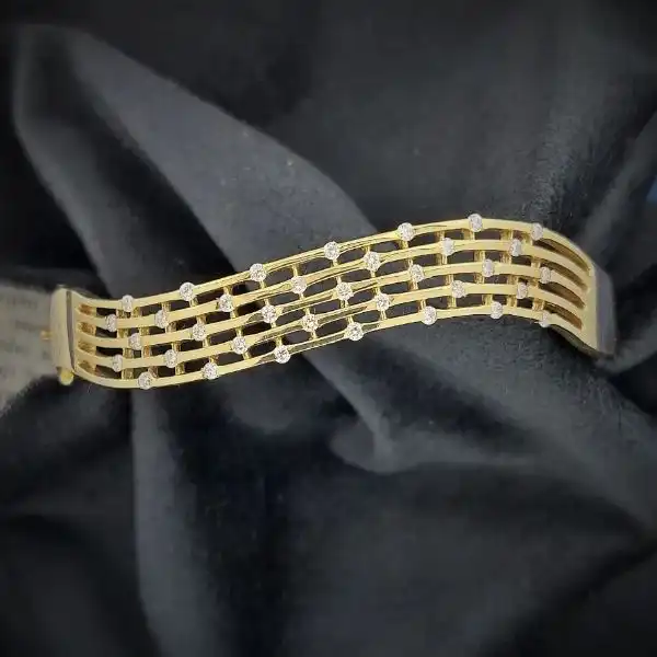 Diamond Bracelets Ireland  - 18ct Gold and Diamond Bangle