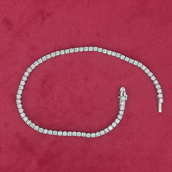 2ct Diamond Line Bracelet in 18ct White Gold- Side View 