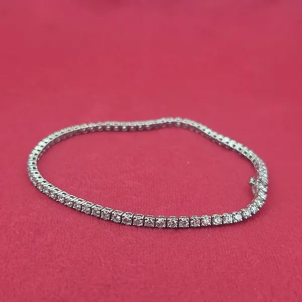 2ct Diamond Line Bracelet in 18ct White Gold- Front View 