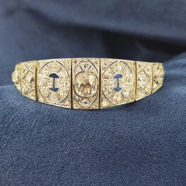 6.25ct+ Diamond Art Deco Cocktail Bracelet- Side View 