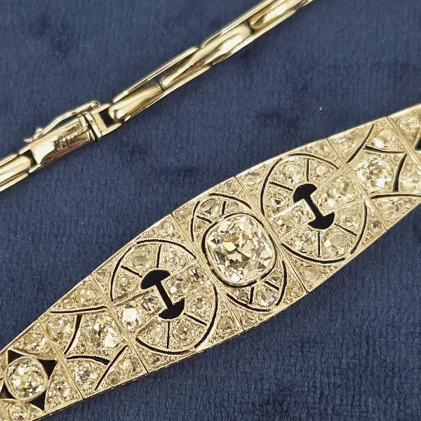 6.25ct+ Diamond Art Deco Cocktail Bracelet-Top Left View 