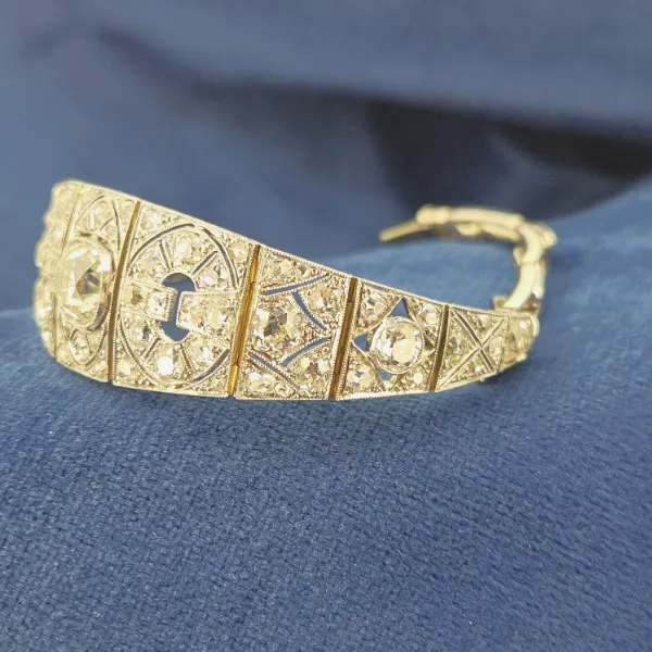 6.25ct+ Diamond Art Deco Cocktail Bracelet- Front View 