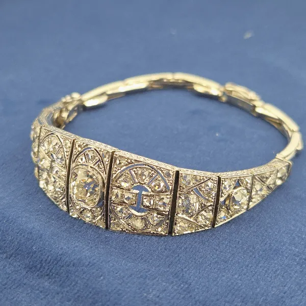 6.25ct+ Diamond Art Deco Cocktail Bracelet- Close Up 