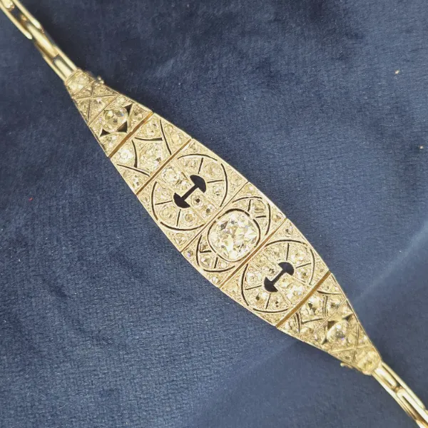 6.25ct+ Diamond Art Deco Cocktail Bracelet- Crown View 