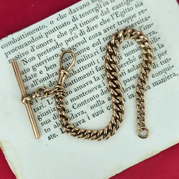 9ct Rose Gold Graduated Albert Bracelet-9ct-curb-link-albert-bracelet.webp