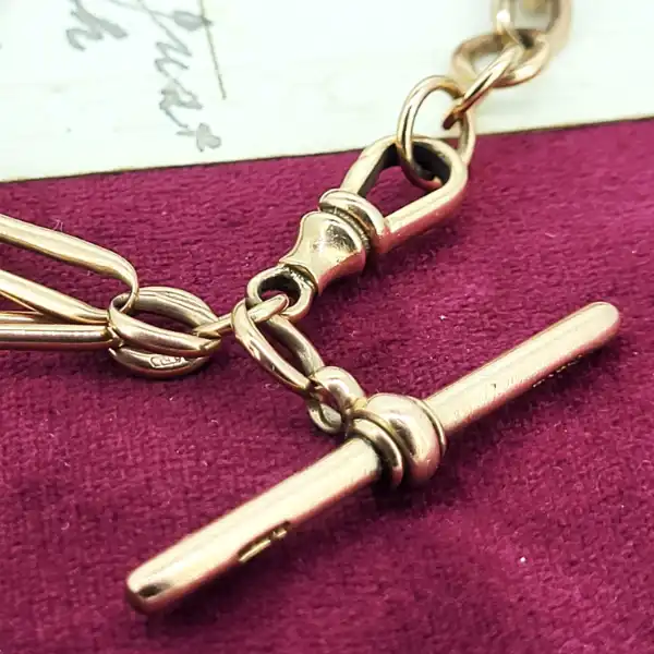 9ct Rose Gold Double Figaro Albert Bracelet-9ct-double-figaro-albert-bracelet.webp