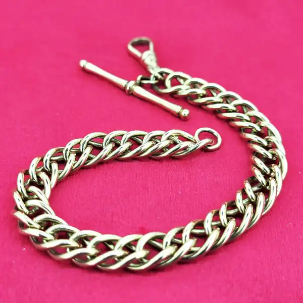 9ct Gold Double Link Curb Bracelet with T-Bar-9ct-gold-double-curb-link-t-bar-bracelet.webp