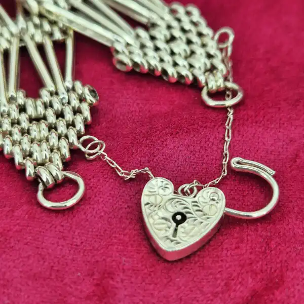 Beautiful Double Gate Bracelet in 9ct Yellow Gold-9ct-gold-double-gate-bracelet-heart-padlock.webp