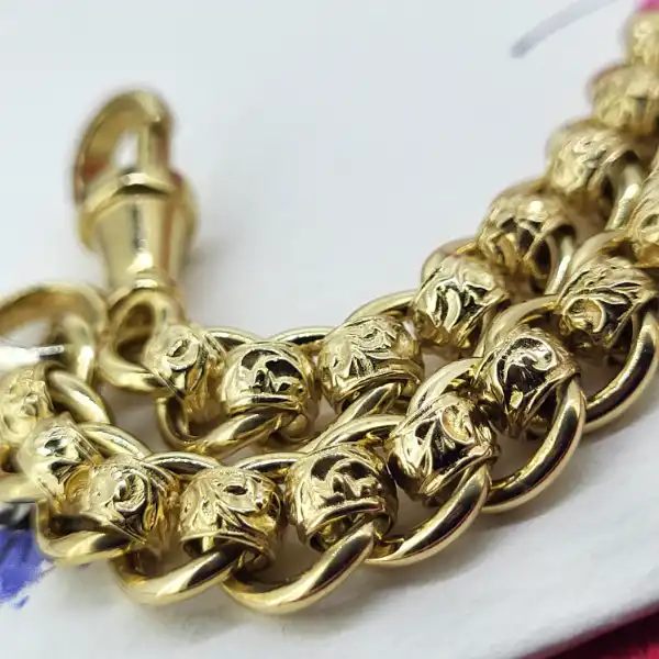 9ct Gold Fancy Rollerball Bracelet-9ct-gold-patterned-rollerball-bracelet.webp