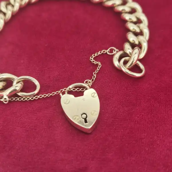 Chunky 9ct Yellow Gold Charm Bracelet-9ct-gold-polished-chunky-charm-bracelet.webp