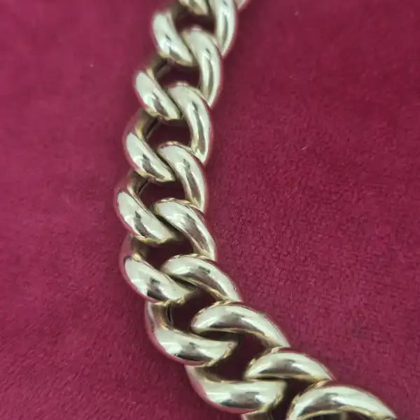 Chunky 9ct Yellow Gold Charm Bracelet-9ct-gold-polished-chunky-charm-bracelet.webp