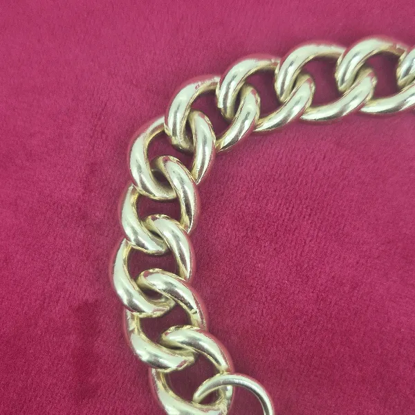 Vintage Solid Yellow Gold Charm Bracelet - 75grams-9ct-gold-vintage-chunky-bracelet.webp