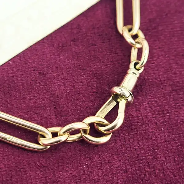 9ct Yellow Gold Paperclip Figaro Bracelet-9ct-paperclip-figaro-bracelet.webp