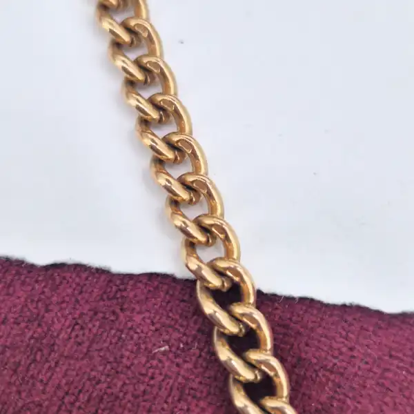 Antique Rose Gold Albert Bracelet with T-Bar-9ct-rose-gold-albert-bracelet-with-dainty-tbar.webp