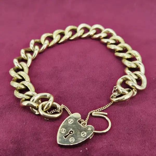 Chunky Rose Gold Charm Bracelet with Engraving-9ct-rose-gold-chunky-charm-bracelet-with-plain-padlock.webp