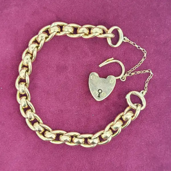 Date 1902! Antique 9ct Rose Gold Roller Ball Charm Bracelet-9ct-rose-gold-faceted-rollerball-charm-bracelet.webp