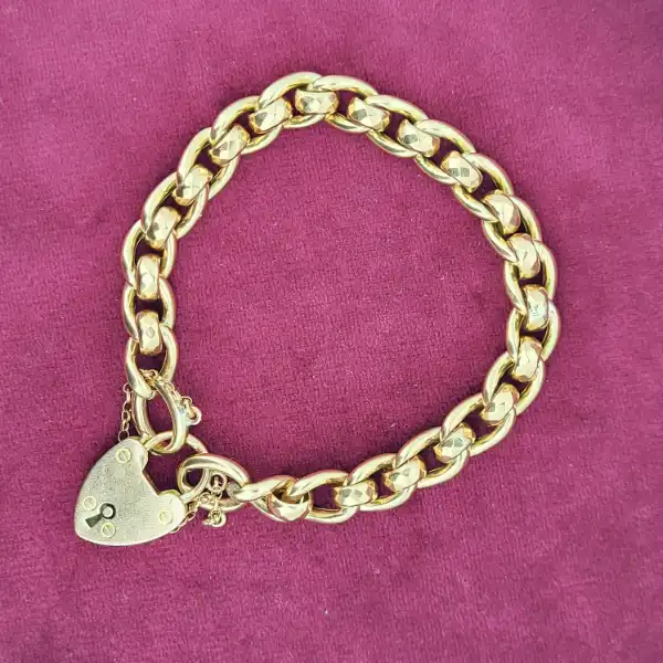 Date 1902! Antique 9ct Rose Gold Roller Ball Charm Bracelet-9ct-rose-gold-faceted-rollerball-charm-bracelet.webp