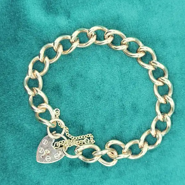 9ct Rose Gold Solid Charm Bracelet-9ct-rose-gold-solid-charm-bracelet-with-padlock.webp