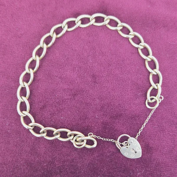 Vintage 9ct Rose Gold Charm Bracelet-9ct-rose-gold-vintage-charm-blet-with-padlock.webp