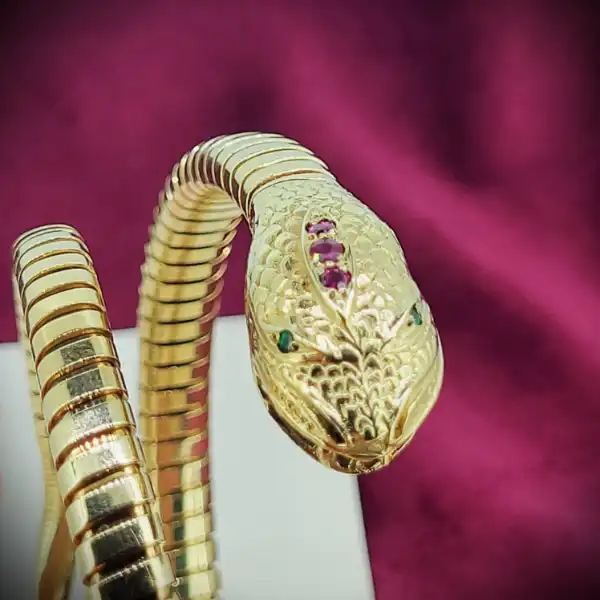9ct Gold Serpent Adjustable Bangle-9ct-textured-snake-bangle.webp