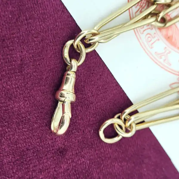 9ct Gold Antique Double Paperclip Albert Bracelet-9ct-yellow-gold-double-paperclip-albert-bracelet.webp