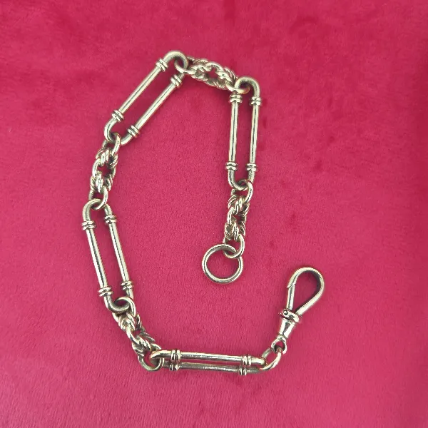 9ct Yellow Gold Fetter Link Bracelet- Front View 