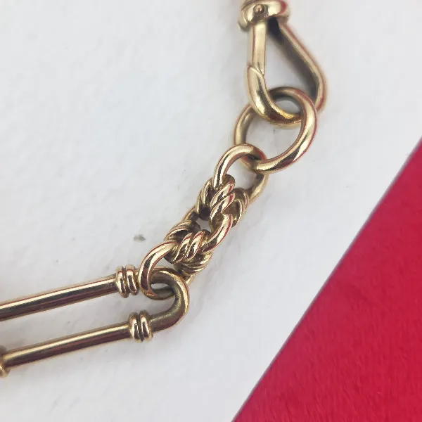 9ct Yellow Gold Fetter Link Bracelet- Crown View 