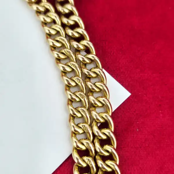 Hollow Antique 9ct Yellow Gold Albert Bracelet-9ct-yellow-gold-hollow-albert-bracelet-with-swivel.webp