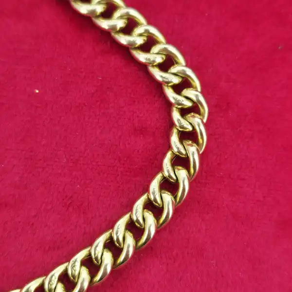 Hollow Antique 9ct Yellow Gold Albert Bracelet-9ct-yellow-gold-hollow-albert-bracelet-with-swivel.webp