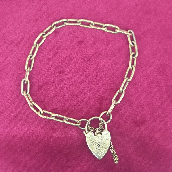 Antique 9ct Yellow Gold Fancy Charm Bracelet-9ct-yellow-gold-paperclip-link-charm-bracelet.webp