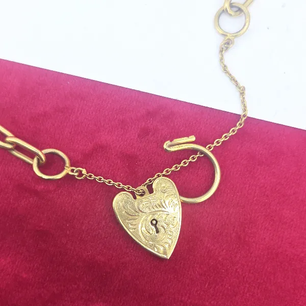 Antique 9ct Yellow Gold Fancy Charm Bracelet-9ct-yellow-gold-paperclip-link-charm-bracelet.webp