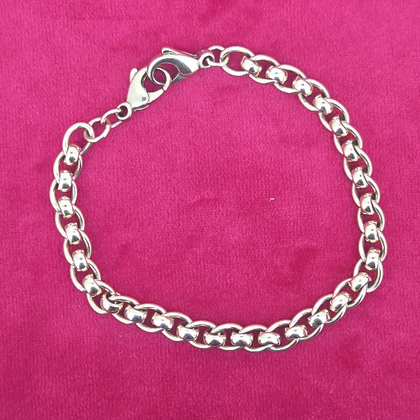 9ct Yellow Gold Rollerball Bracelet-9ct-yellow-gold-rollerball-blet-with-double-lobsters.webp