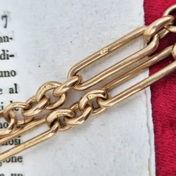 Antique 9ct Yellow Gold Trombone Link Bracelet-9ct-yellow-gold-trombone-albert-bracelet-with-tbar.webp