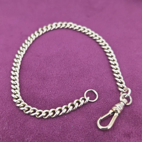 Antique 9ct Rose Gold Albert Bracelet-albert-bracelet-in-rose-gold-with-swivel.webp