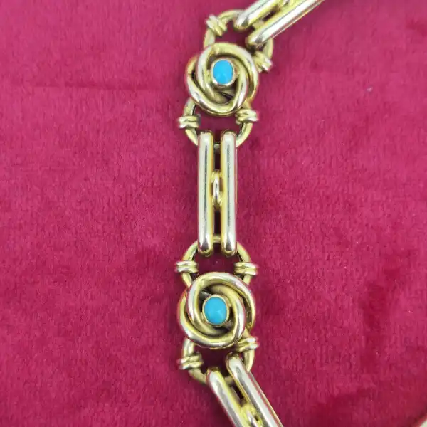 Antique Yellow Gold Turquoise Bracelet-antique-turquoise-bracelet-in-yellow-gold.webp