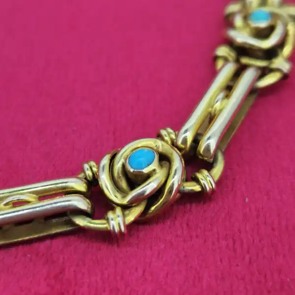 Antique Yellow Gold Turquoise Bracelet-antique-turquoise-bracelet-in-yellow-gold.webp
