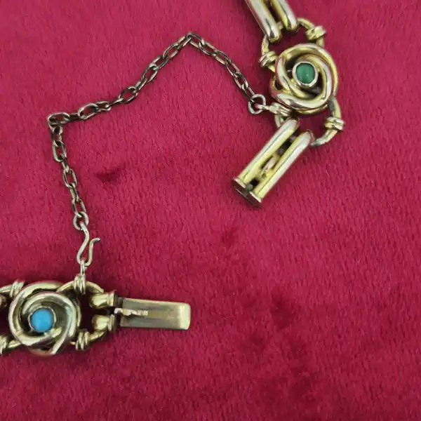Antique Yellow Gold Turquoise Bracelet-antique-turquoise-bracelet-in-yellow-gold.webp
