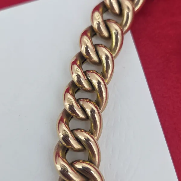 Vintage Chunky 9ct Yellow Gold Charm Bracelet- Crown View 