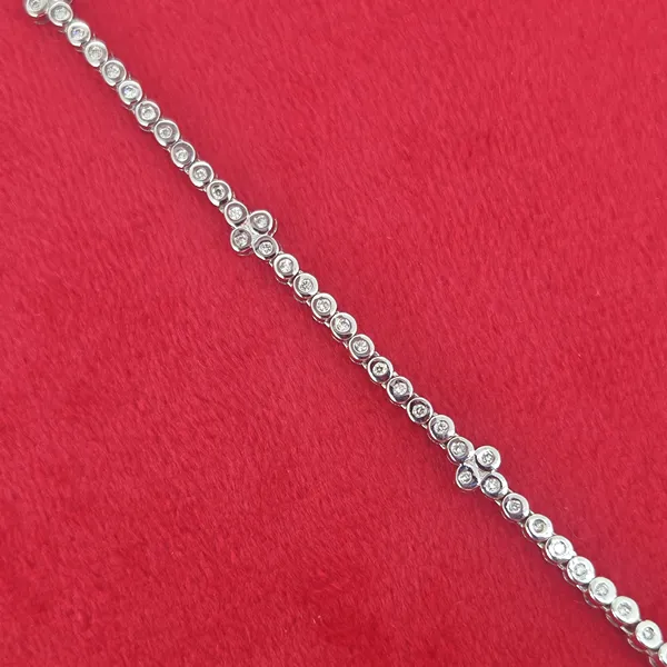 Fancy 18ct White Gold Diamond Bracelet 0.50cts- Reverse Angle 