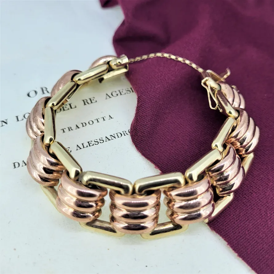 Vintage Fancy Yellow & Rose Gold Bracelet-fancy-gold-bracelet-malahide.webp