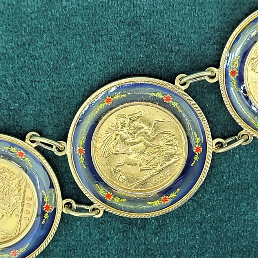 Georgian/Edwardian Half Sovereign & Enamel Bracelet-half-sovereign-and-enamel-bracelet.webp