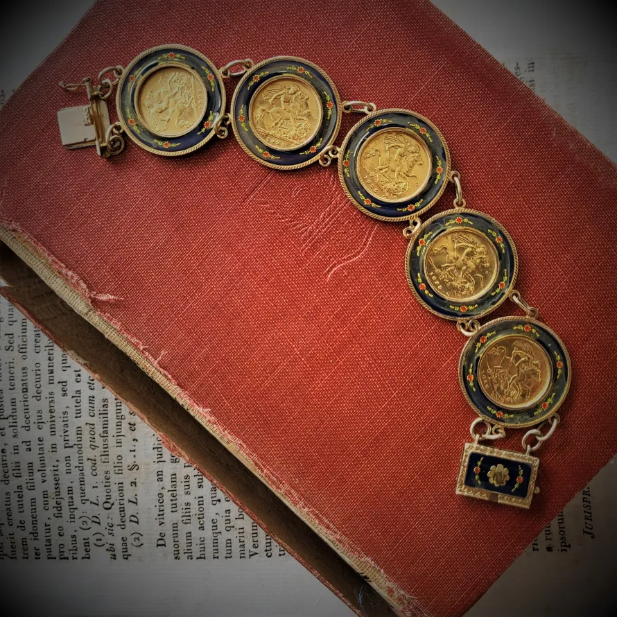 Georgian/Edwardian Half Sovereign & Enamel Bracelet-half-sovereign-and-enamel-bracelet.webp